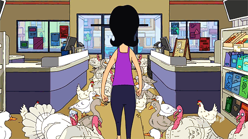 Linda Belcher from Bob’s Burgers walking through a store